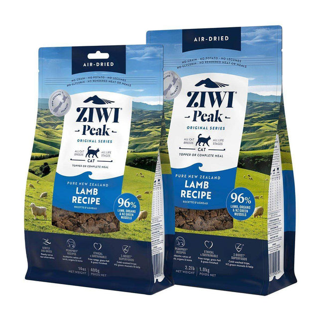 ZIWI Peak Air Dried Cat Food Lamb 400g or 1Kg Dry Cat Food