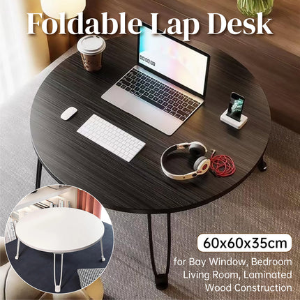 Foldable Small Coffee Table Round Bed Desk Balcony Bay Window Computer Table