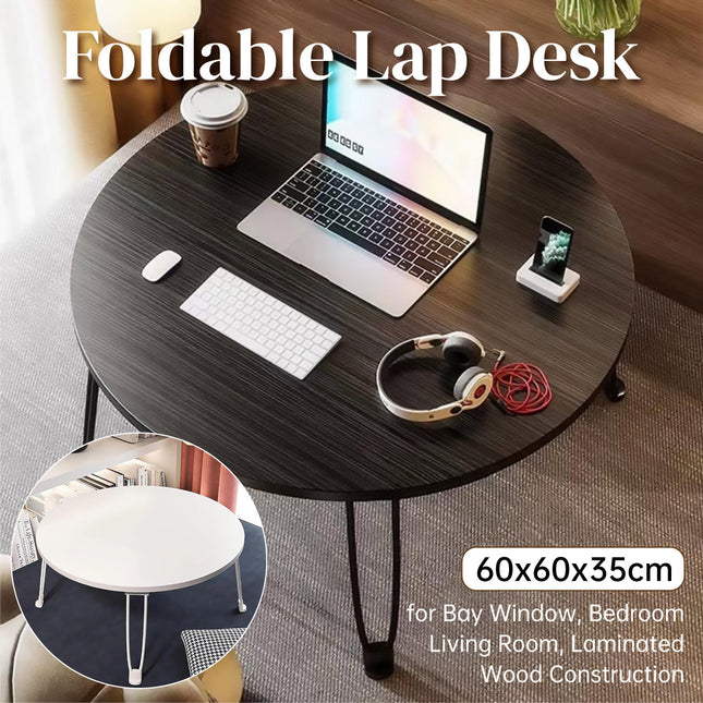 Foldable Small Coffee Table Round Bed Desk Balcony Bay Window Computer Table
