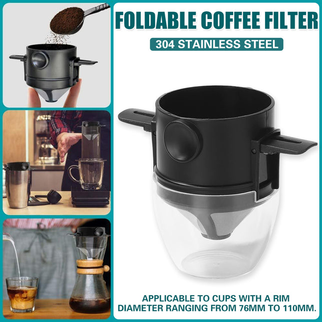 304 Stainless Steel Coffee Filter Reusable Cone Shaped Coffee Filter Durable