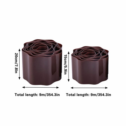Brown Garden Landscape Edging Border Flexible Lawn Fence Roll Outdoor Decor