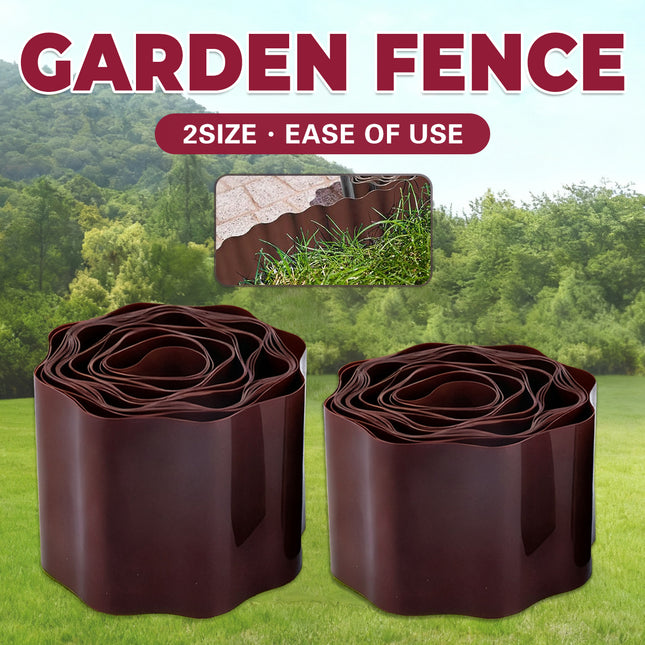 Brown Garden Landscape Edging Border Flexible Lawn Fence Roll Outdoor Decor