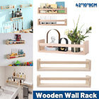 Wall Mounted Wooden Shelf Multi Purpose Home Storage Rack for Kitchen Bathroom