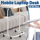 Adjustable Height Mobile Desk with Tilt Tabletop for Home Office