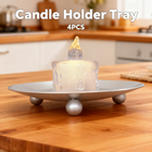 4PCS Metal Candle Holder Aromatherapy Candle Base Tray for Home Living Room