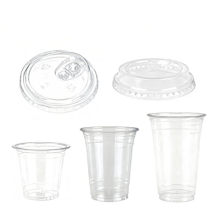 Disposable Plastic Cold Drink Cup with Lids for Takeaway Beverage Use