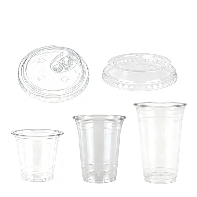 Disposable Plastic Cold Drink Cup with Lids for Takeaway Beverage Use