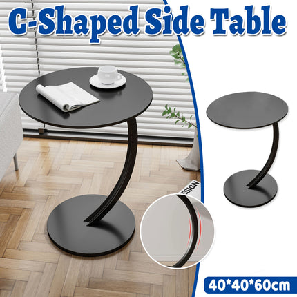 C-Shaped Side Table Sturdy Durable for Living Room Bedroom Office Space Saving