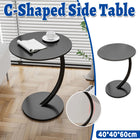 C-Shaped Side Table Sturdy Durable for Living Room Bedroom Office Space Saving