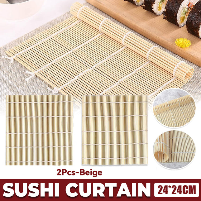 Bamboo Sushi Curtain Rolling Mat Non-Stick for Sushi Making Easy to Clean