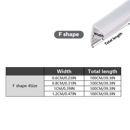 Transparent Silicone Seal Strip in F Shape for Glass Doors Windows