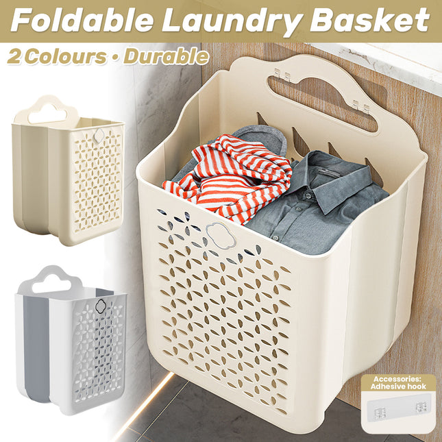 Wall Mounted Foldable Laundry Basket for Bedroom Laundry Room Space Saving