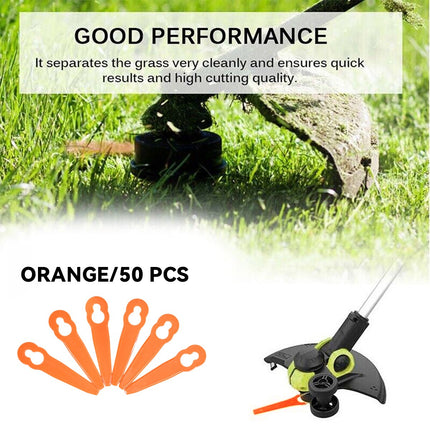 50PCS Lawn Mower Plastic Blades for Garden Grass Cutting Replacement Parts Use