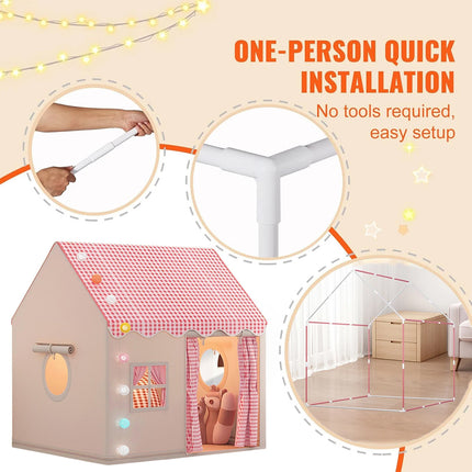 Children Indoor Play Tent Castle Tent Safe Washable Fabric Easy To Assemble