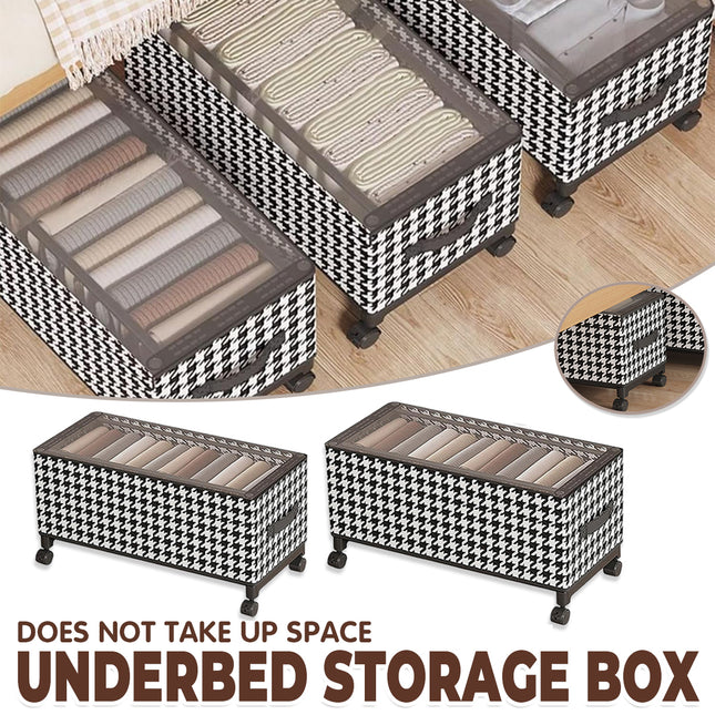 Under Bed Storage Box with Wheels Dustproof Large Capacity for Bedroom Storage