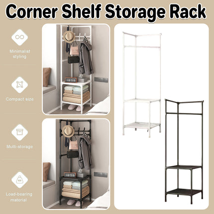 Corner Storage Rack Sturdy Space Saving for Hats Bags Coats Scarves Organize