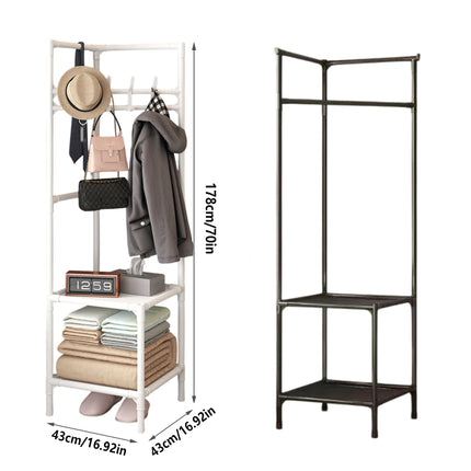 Corner Storage Rack Sturdy Space Saving for Hats Bags Coats Scarves Organize