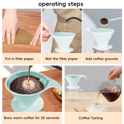 Ceramic Coffee Dripper for Pour Over Coffee Dripper Reusable Heat Resistant