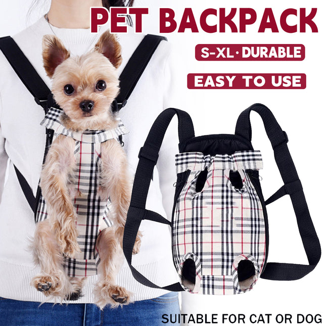 4 Sizes Pet Outdoor Backpack with Breathable Mesh and Anti-Scratch Fabric