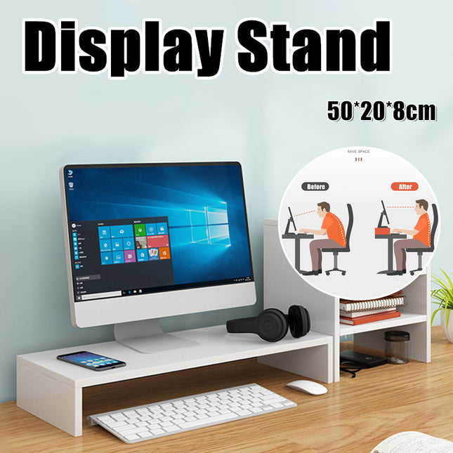 Home Office Computer Monitor Riser Stand Office Desk Storage Shelf