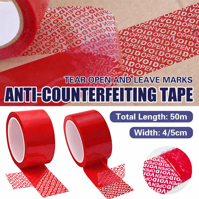 Red VOID Tamper Evident Sealing Tape for Cartons Documents and Parcels