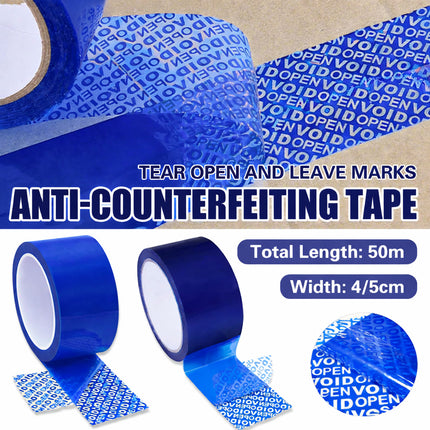 Blue VOID Tamper Evident Sealing Tape for Cartons Documents and Parcels