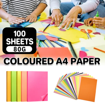 A4 80gsm Coloured Paper Multi Color Pack Printer Paper for Craft School Use
