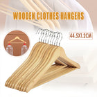 10PCS Wooden Clothes Hangers Coat Pant Suit Coathangers Rack Wardrobe Wood