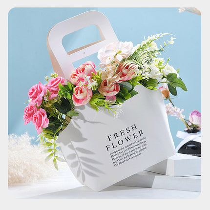 10PCS Handheld Kraft Paper Flower Bags for Bouquet Gift Wrapping