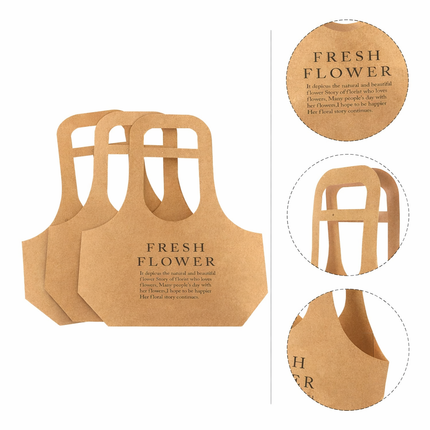 10PCS Handheld Kraft Paper Flower Gift Bags Natural Finish for Bouquets