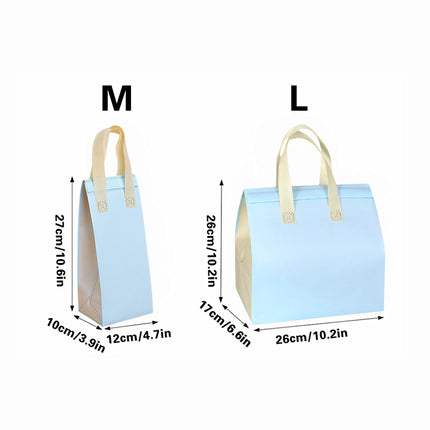 50PCS Blue Takeaway Packaging Bags with Handles and Self-Adhesive Seal