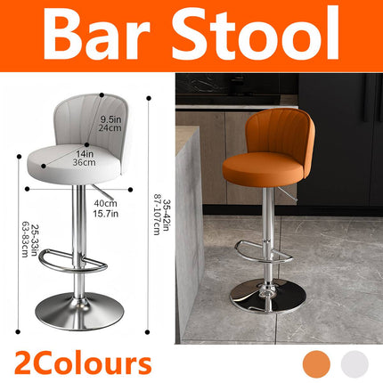 Bar Stool Adjustable Height Modern PU Leather Seat Metal Frame for Kitchen Bar