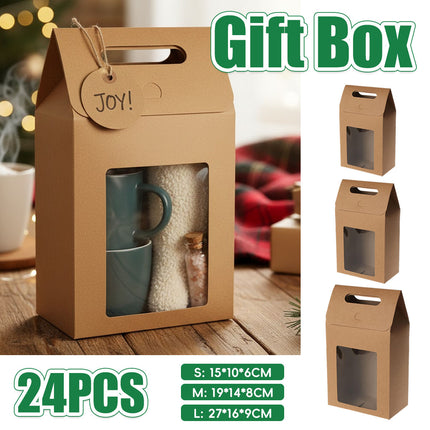 24PCS Gift Boxes with Clear Window High-Quality for Candy Gift Packaging Use