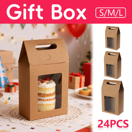 24PCS Gift Boxes with Clear Window High-Quality for Candy Gift Packaging Use
