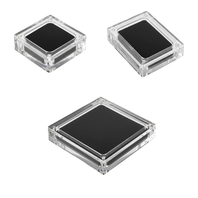 5PCS Acrylic Transparent Jewelry Display Case Necklace Earring Ring Bracelet