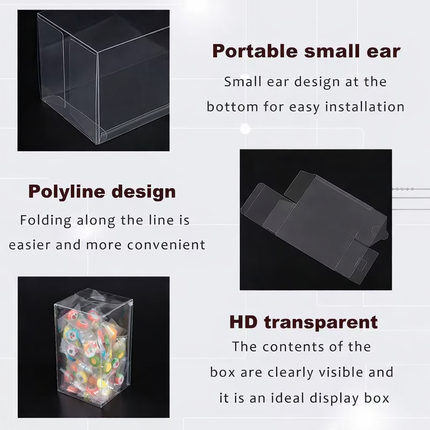 50PCS Clear Gift Box Packaging Birthday Wedding Party Craft Display Favour Box