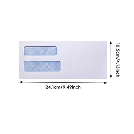 50 Pack White Double Window Business Envelopes Peel and Seal Mailing Envelopes