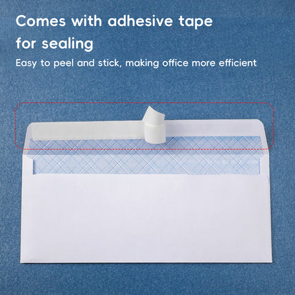 50 Pack White Plain Business Envelopes Peel and Seal Mailing Envelopes