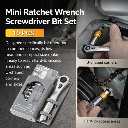 10PCS Mini Ratchet Screwdriver Tool Kit Precision Repair Set Car Maintenance
