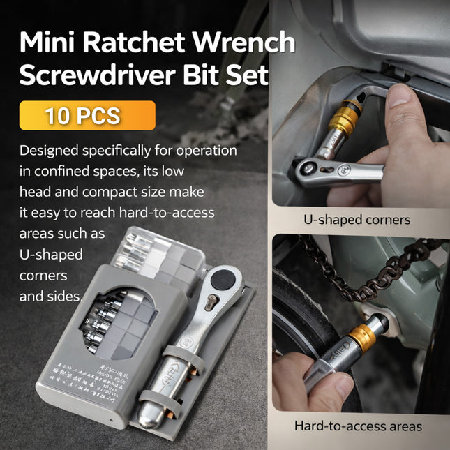 10PCS Mini Ratchet Screwdriver Tool Kit Precision Repair Set Car Maintenance