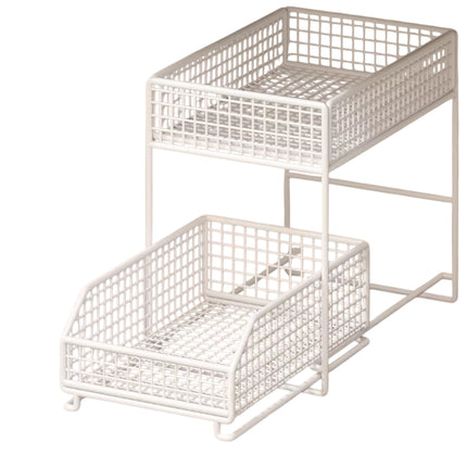 Pull Out Storage Shelf 2 Tier Kitchen Organizer Under Sink Pantry Rack