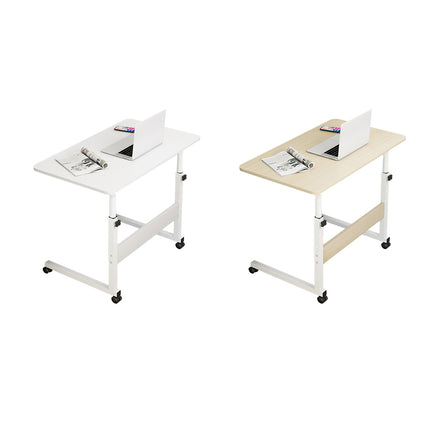 Adjustable Bedside Table with Wheels Laptop Desk Overbed Table