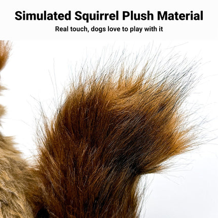 Simulation Squirrel Plush Dog Toy Interactive Squeaky Chew for Puppies