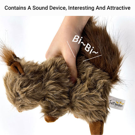 Simulation Squirrel Plush Dog Toy Interactive Squeaky Chew for Puppies