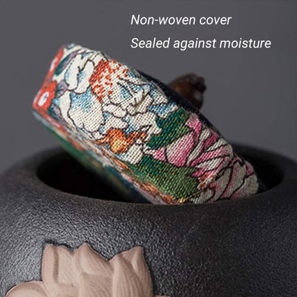 Ceramic Pet Memorial Urn for Ashes Lotus Design Keepsake Cat Dog Cremation
