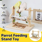 Parrot Solid Wood Foraging Stand Grinding Claws Beak Chew Resistant Durable