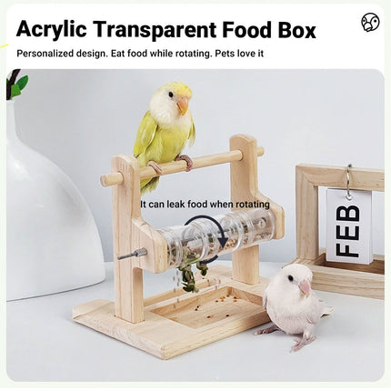 Parrot Solid Wood Foraging Stand Grinding Claws Beak Chew Resistant Durable