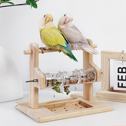 Parrot Solid Wood Foraging Stand Grinding Claws Beak Chew Resistant Durable