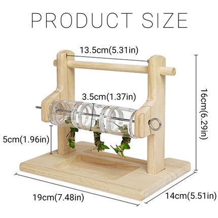 Parrot Solid Wood Foraging Stand Grinding Claws Beak Chew Resistant Durable