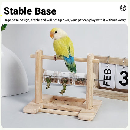 Parrot Solid Wood Foraging Stand Grinding Claws Beak Chew Resistant Durable